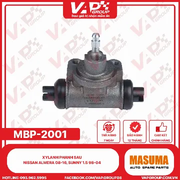 Xylanh phanh sau Nissan Almera 08-16, Sunny 1.5 98-04