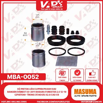 Bộ Piston Liền Cuppen Phanh Sau RANGER EVEREST 03-2011 Subaru Forester 2.0 12-19 (2PISTON)- Trong 35 Ngoài 42.8 Cao 48