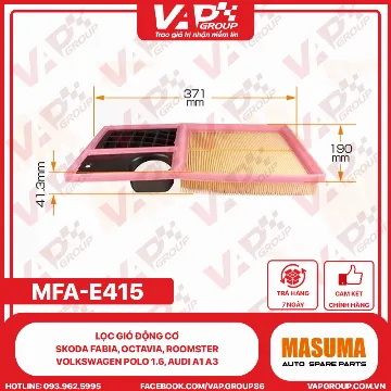 Lọc Gió Động Cơ Skoda Fabia, Octavia, Roomster, Volkswagen Polo 1.6, Audi A1 A3
