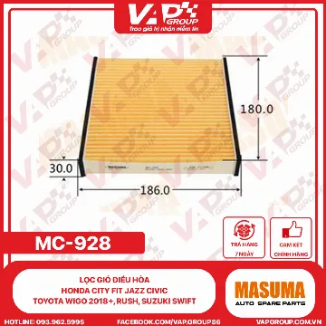 Lọc Gió Điều Hòa Honda City Fit Jazz Civic, Toyota Wigo 2018+, Rush, Suzuki Swift