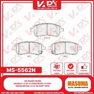 Má Phanh Trước Mazda 2 1.5 10-15, FORD Fiesta 1.4 2010-, SUZUKI Ertiga 1.4 12-18, Swift 2010-