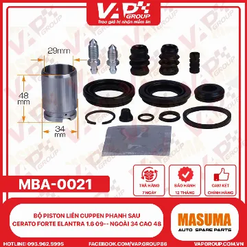 Bộ Piston Liền Cuppen Phanh Sau CERATO FORTE ELANTRA 1.6 09-- Ngoài 34 Cao 48