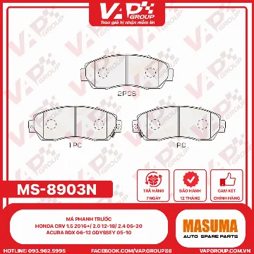 Má Phanh Trước Honda Crv 1.5 2016+/ 2.0 12-18/ 2.4 06-20 Acura Rdx 06-12 Odyssey 05-10