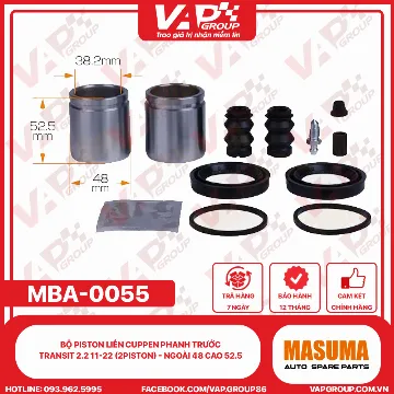 Bộ Piston Liền Cuppen Phanh Trước Transit 2.2 11-22 (2PISTON) - Ngoài 48 Cao 52.5