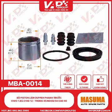 Bộ Piston Liền Cuppen Phanh Trước Civic 1.8/2.0 06-12 - Trong 45 Ngoài 54 Cao 46