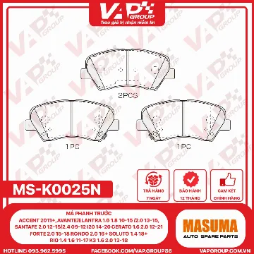 Má Phanh Trước Accent 2011+, Avante/Elantra 1.6 1.8 10-15 /2.0 13-15, Santafe 2.0 12-15/2.4 09-12 I20 14-20 Cerato 1.6 2.0 12-21 Forte 2.0 15-18 Rondo 2.0 16+ Soluto 1.4 18+ Rio 1.4 1.6 11-17 K3 1.6 2.0 13-18