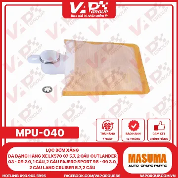 Lọc Bơm Xăng ĐA DẠNG HÃNG XE Lx570 07 5.7, 2 Cầu Outlander 03 - 09 2.0, 1 Cầu, 2 Cầu Pajero Sport 98 - 09 3.0, 2 Cầu Land Cruiser 5.7, 2 Cầu