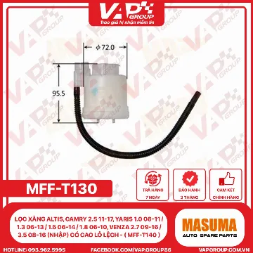 Lọc Xăng Altis, Camry 2.5 11-17, Yaris 1.0 08-11 / 1.3 06-13 / 1.5 06-14 / 1.8 06-10, Venza 2.7 09-16 / 3.5 08-16 (NHẬP) CỔ CAO LỖ LỆCH - ( MFF-T140 )