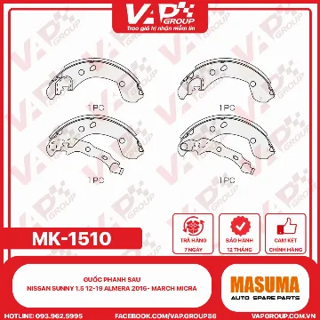 Guốc Phanh Sau NISSAN Sunny 1.5 12-19 ALMERA 2016- MARCH MICRA