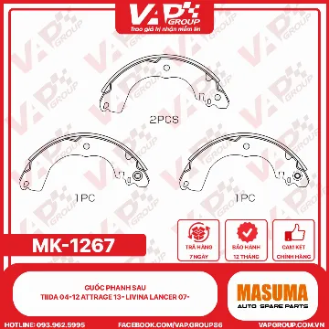 Guốc Phanh Sau Tiida 04-12 Attrage 13- Livina Lancer 07-