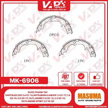 guốc phanh tay Chrysler 200 2.4 07-14, Mitsubishi Lancer 1.5 07-17, 1.8 06-14, 2.0 06-17; Outlander 2.0 06-12, 2.4 05-12; Outlander sport 2.0 10-20