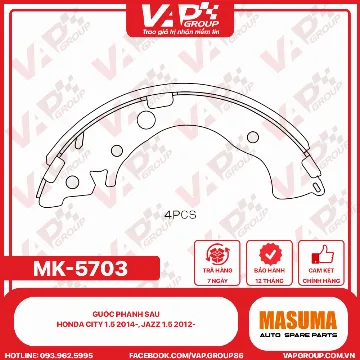 Guốc Phanh Sau honda City 1.5 2014-, Jazz 1.5 2012-