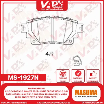 Má phanh sau Veloz CROSS 1.5 AVANZA 2022+ YARIS CROSS vios 1.5 2NR 2022+ COROLLA ALTIS 1.5 1.8 2020+ INNOVA 2022+ MA20 HIGHLANDER 2022- LEXUS RX NX 2022+