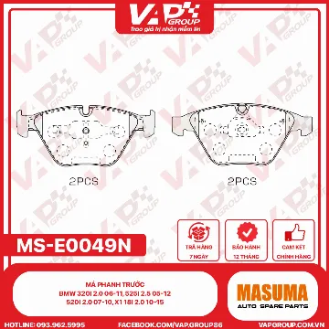 Má Phanh Trước BMW 320I 2.0 06-11, 525I 2.5 05-12, 520I 2.0 07-10, X1 18I 2.0 10-15
