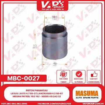 Piston Phanh SAU LEXUS Lx470 4.7 98-07, Lancruiser 4.2 98-07 NISSAN PATROL Y60 Y61 - Ngoài 48 Cao 53