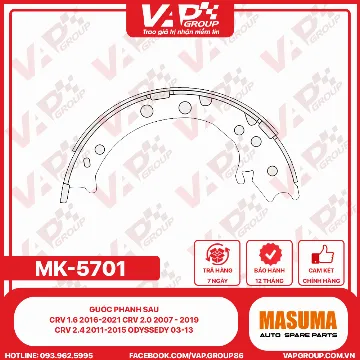 Guốc Phanh Sau Crv 1.6 2016-2021 Crv 2.0 2007 - 2019 Crv 2.4 2011-2015 Odyssedy 03-13