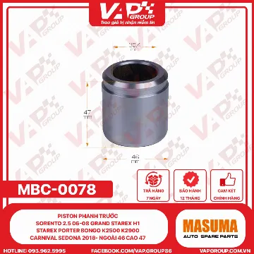 Piston Phanh Trước Sorento 2.5 06-08 GRAND STAREX H1 STAREX PORTER BONGO K2500 K2900 CARNIVAL SEDONA 2018- Ngoài 46 Cao 47