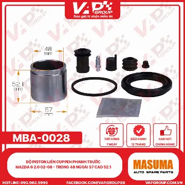 Bộ Piston Liền Cuppen Phanh Trước Mazda 6 2.0 02-08 - Trong 48 Ngoài 57 Cao 52.1