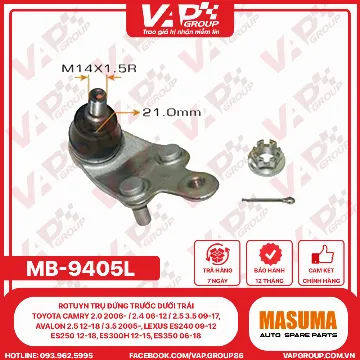 Rotuyn Trụ Đứng Trước Dưới Trái Toyota Camry 2.0 2006- / 2.4 06-12 / 2.5 3.5 09-17, Avalon 2.5 12-18 / 3.5 2005-, Lexus Es240 09-12, Es250 12-18, Es300H 12-15, Es350 06-18