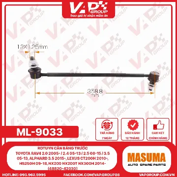 Rotuyn Cân Bằng Trước Toyota Rav4 2.0 2005- / 2.4 05-13 / 2.5 08-15 / 3.5 05-13, Alphard 3.5 2015-, Lexus Ct200H 2010-, Hs250H 09-18, Nx200 Nx200T Nx300H 2014- (48820-42030)