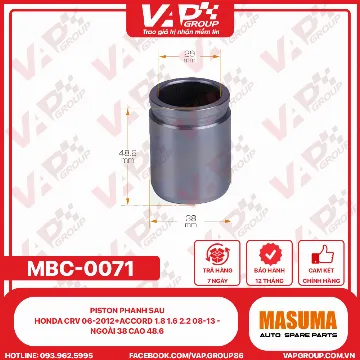 Piston Phanh sau HONDA CRV 06-2012+Accord 1.8 1.6 2.2 08-13 -Ngoài 38 Cao 48.6