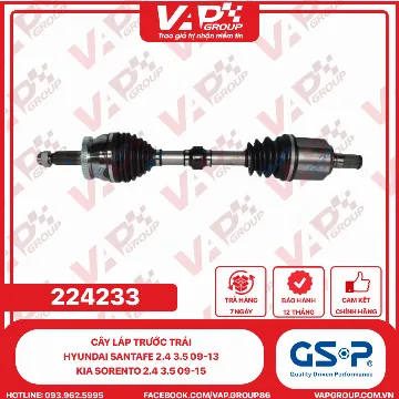 GSP Cây Láp Trước Trái Hyundai Santafe 2.4 3.5 09-13, Kia Sorento 2.4 3.5 09-15