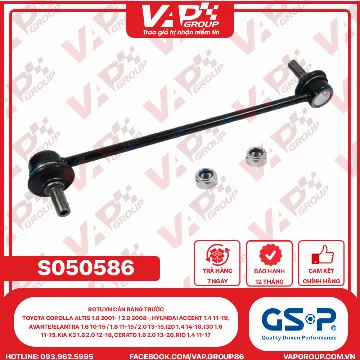 GSP Rotuyn Cân Bằng Trước Toyota COROLLA Altis 1.8 2001- / 2.0 2008-, Hyundai Accent 1.4 11-19, Avante/Elantra 1.6 10-15 / 1.8 11-15 / 2.0 13-15, I20 1.4 14-18, I30 1.6 11-15, Kia K3 1.6 2.0 12-18, Cerato 1.6 2.0 13-20, Rio 1.4 11-17