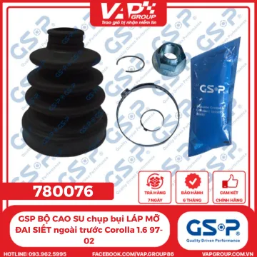 GSP BỘ CAO SU chụp bụi LÁP MỠ ĐAI SIẾT ngoài trước Corolla 1.6 97-02