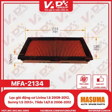 Lọc gió động cơ Livina 1.8 2009-2012, Sunny 1.5 2013+, Tiida 1.6/1.8 2006-2012