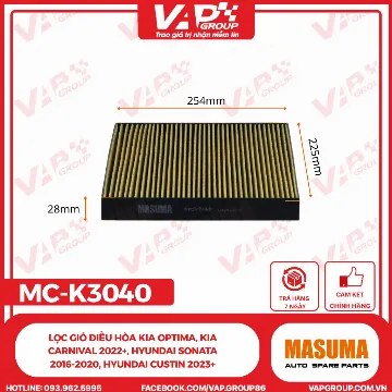 Lọc Gió Điều Hòa Kia Optima, Kia Carnival 2022+, Hyundai Sonata 2016-2020, Hyundai Custin 2023+