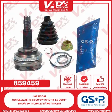 GSP LÁP ngoài COROLLA Altis 1.3 00-07 1.6 10-14 1.8 2001+ Ngoài 26 trong 23 răng (48ABS)