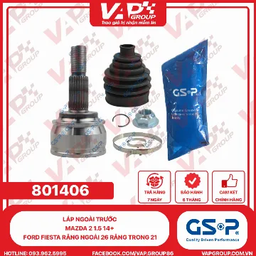 GSP LÁP ngoài trước Mazda 2 1.5 14+ FORD FIESTA răng ngoài 26 răng trong 21