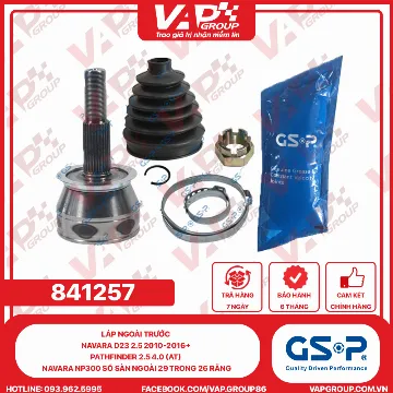 GSP Láp Ngoài Trước Navara D23 2.5 2010-2016+ PATHFINDER 2.5 4.0 (AT) NAVARA NP300 SỐ SÀN Ngoài 29 Trong 26 Răng