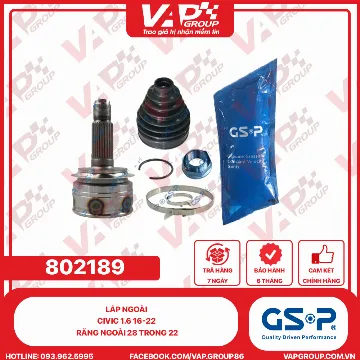 GSP Láp ngoài civic 1.6 16-22 răng ngoài 28 trong 22