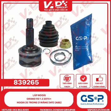 GSP Láp ngoài Grand I10 1.2 2014+ Ngoài 25 trong 21 răng (MT) (ABS)