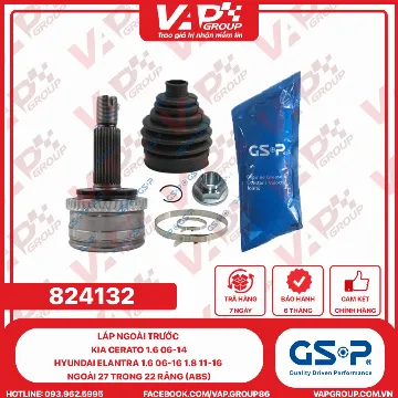 GSP Láp Ngoài Trước Kia Cerato 1.6 06-14, Hyundai Elantra 1.6 06-16 1.8 11-16 Ngoài 27 Trong 22 Răng (ABS)
