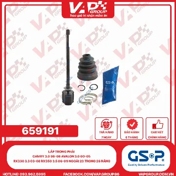 GSP LÁP trong phải Camry 3.0 96-06 Avalon 3.0 00-05 RX330 3.3 03-08 RX350 3.5 06-09 Ngoài 23 trong 26 răng