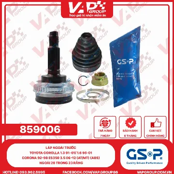 GSP LÁP ngoài trước Toyota Corolla 1.3 91-01/ 1.6 95-01 Corona 92-98 ES350 3.5 06-12 (AT/MT) (ABS) Ngoài 26 trong 23 răng