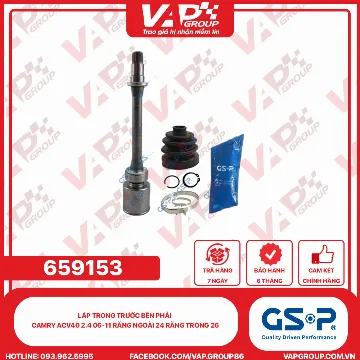 GSP LÁP TRONG TRƯỚC BÊN PHẢI CAMRY ACV40 2.4 06-11 RĂNG NGOÀI 24 RĂNG TRONG 26