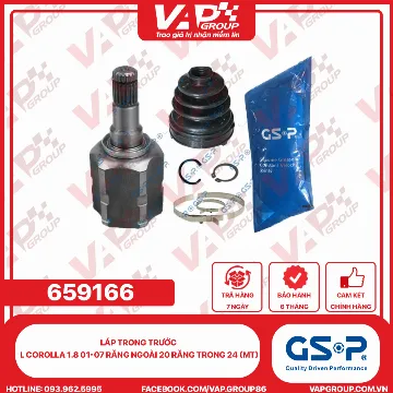 GSP LÁP TRONG TRƯỚC L COROLLA 1.8 01-07 RĂNG NGOÀI 20 RĂNG TRONG 24 (MT)
