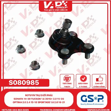 GSP Rotuyn trụ dưới phải Sonata 14-20 Tucson 1.6 2015+ 2.0 15-20 Optima 2.0 2.4 15-18 Sportage 1.6 2.0 16-21