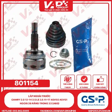 GSP LÁP ngoài trước Camry 2.0 12-14 2.5 LE 3.5 11-17 ASV50 ASV51 ngoài 26 răng trong 33 (ABS)