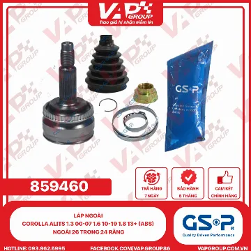 GSP LÁP ngoài COROLLA Alits 1.3 00-07 1.6 10-19 1.8 13+ (ABS) Ngoài 26 trong 24 răng