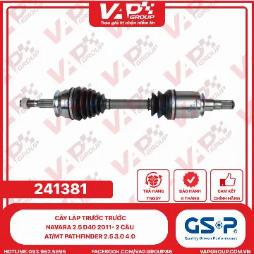GSP Cây Láp Trước Trước Navara 2.5 D40 2011- 2 CẦU AT/MT PATHFINDER 2.5 3.0 4.0