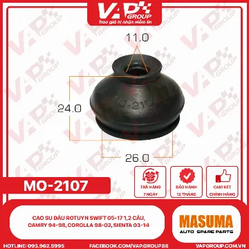 Cao Su Đầu Rotuyn Swift 05-17 1,2 Cầu, Camry 94-98, Corolla 98-02, Sienta 03-14