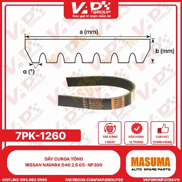 Dây Curoa Tổng Nissan Navara D40 2.5 05- NP300