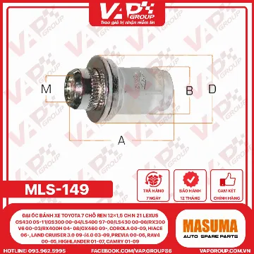 Đại Ốc Bánh Xe Toyota 7 Chỗ Ren 12×1,5 Ch N 21 Lexus Gs430 05-11/Gs300 00-04/Ls400 97-00/Ls430 00-06/Rx300 V6 00-03/Rx400H 04- 08/Gx460 09-, Corola 00-09, Hiace 06-, Land Cruiser 3.0 09-/4.0 03-09, Previa 00-06, Rav4 00-05, Highlander 01-07, Camry 01-09