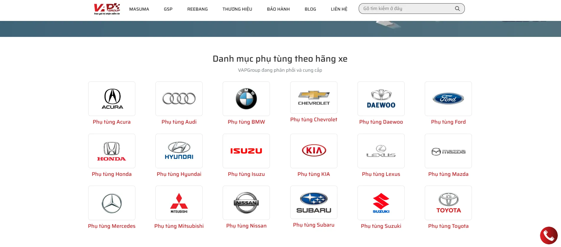 Tìm kiếm phụ tùng ô tô theo xe của mình
