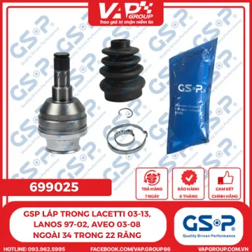 GSP Láp Trong Lacetti 03-13, Lanos 97-02, Aveo 03-08 Ngoài 34 Trong 22 Răng